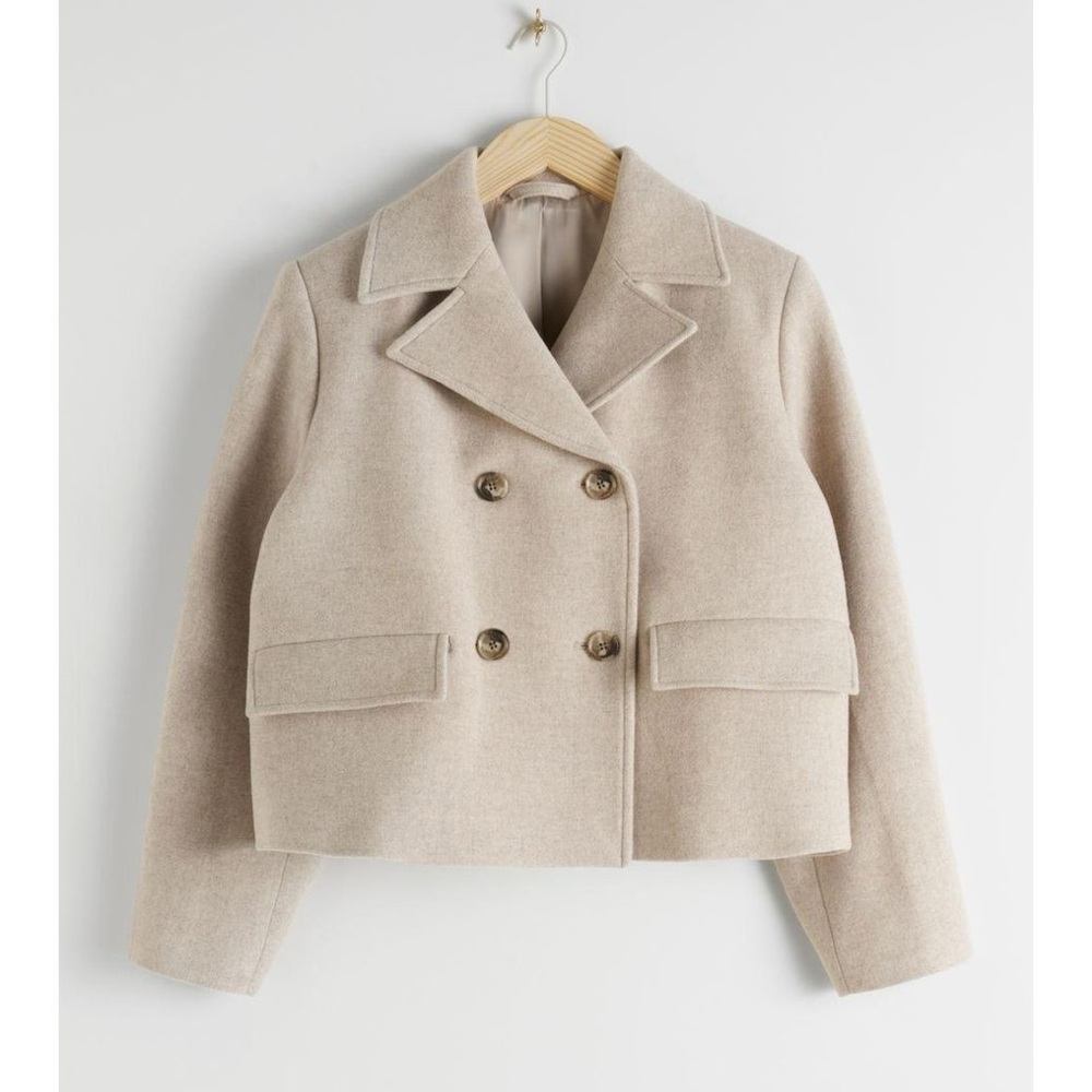 & Other Stories Cream Double-Breasted Jacket